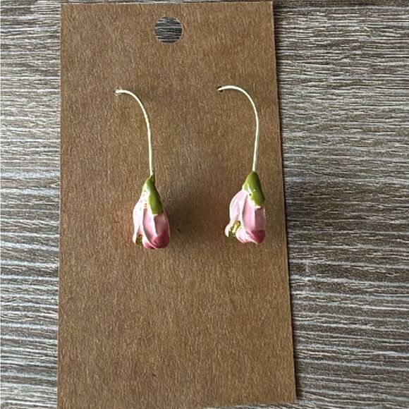 Bohemian flower drop earrings A702 - Picture 5 of 5